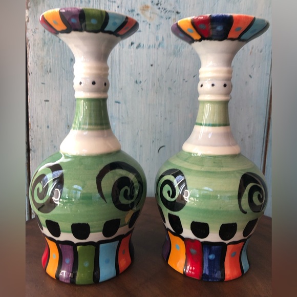 Two “Acadian” vintage ceramic wine glasses, studio art pottery - Picture 7 of 10